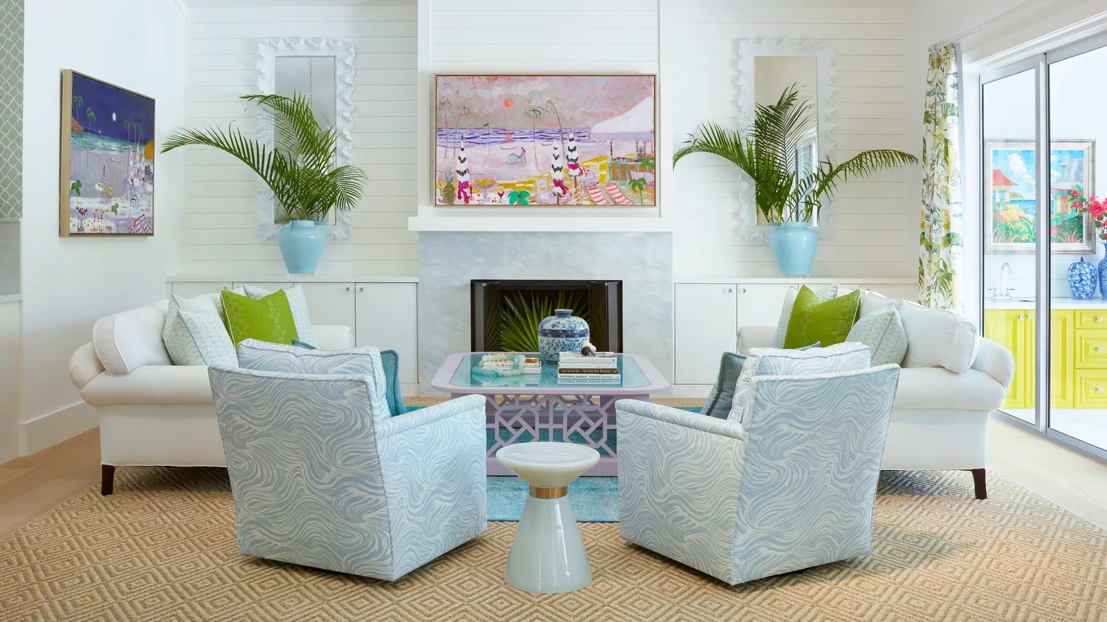 This Jupiter Florida home was entirely renovated by JMA Interior Design to create a relaxed cool beach house with an...
